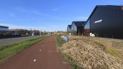 908818 Gezicht over het fietspad langs de Busbaan Ouderijn te De Meern (gemeente Utrecht) naar het westen, met rechts ...